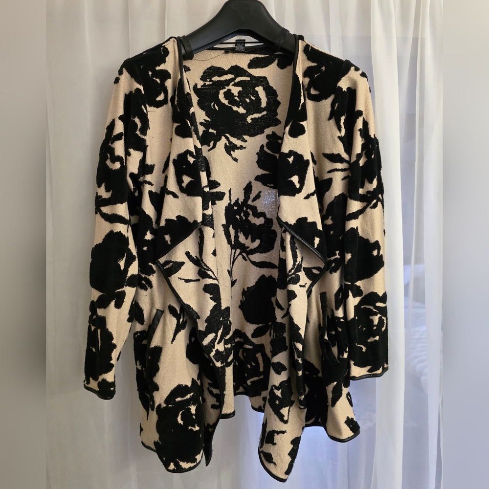 INC International Concepts Black and Gold Floral Blazer